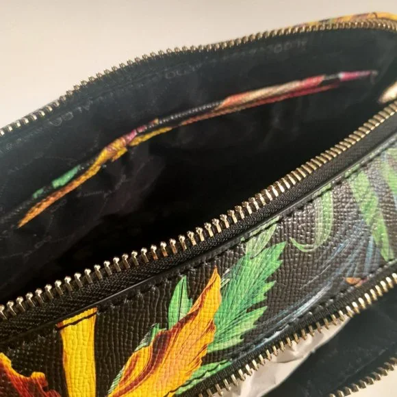 ALDO CROSSBODY HANDBAG TROPICAL BLACK AND FLORAL PURSE NEW - Picture 5 of 7